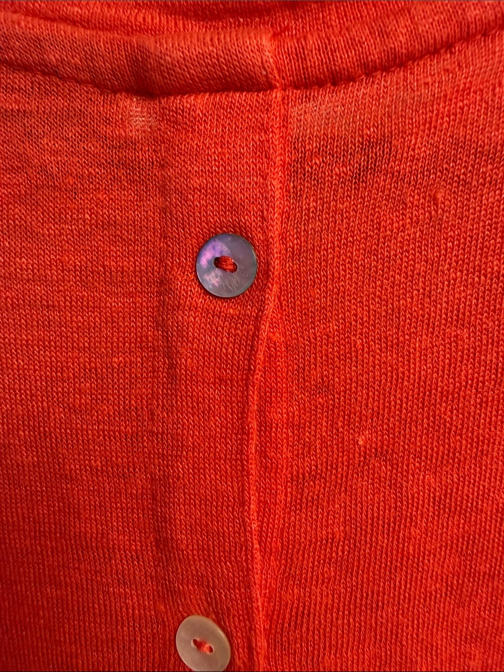 Tahari Bright Reddish Orange Linen-Blend Cap Sleeve Tank - Picture 5 of 6